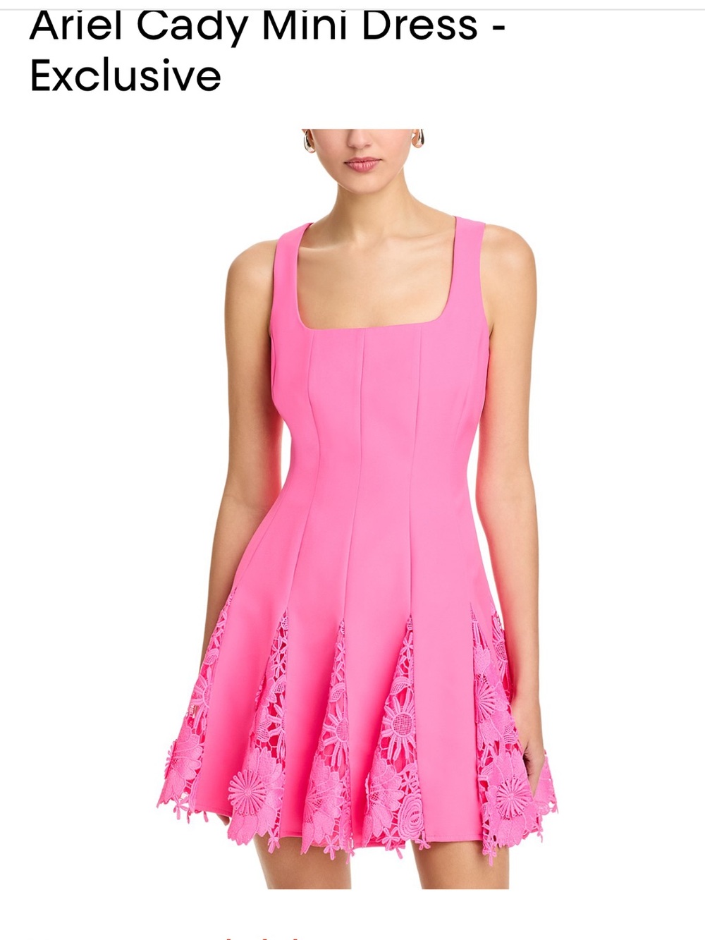 Milly Hot Pink Square-Neck Fit & Flare Dress
